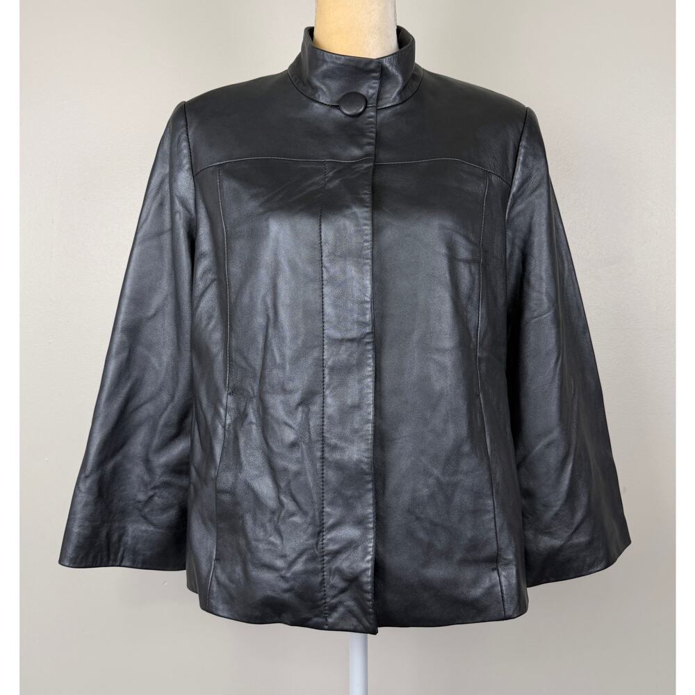 Pendleton Metallic Leather Button Down Jacket Bla… - image 2